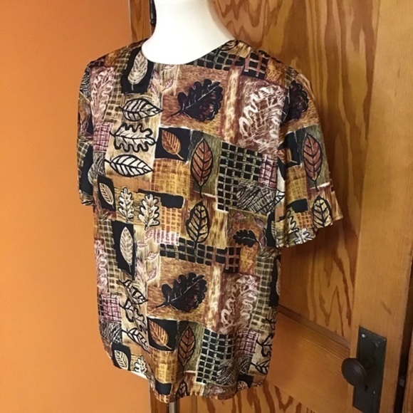 Vintage 90s leaves top - Picture 3 of 7